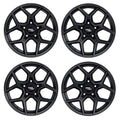RockTrix RT105 17 inch Wheels Compatible with Jeep Wrangler JK JL 17x9 5x5 Wheels (+12mm Offset) 5.5in Backspace, 5x5 PCD, 71.5mm Bore, Black, Also fits Gladiator Commander Grand Cherokee (Set of 4)