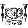 Detroit Axle - 4WD Front End Suspension Kit for Chevy GMC Silverado Sierra Suburban 1500 Yukon Tahoe Escalade Wheel Bearing Hubs Control Arms Ball Joints CV Axles Tie Rods Sway Bars Idler Pitman Arms