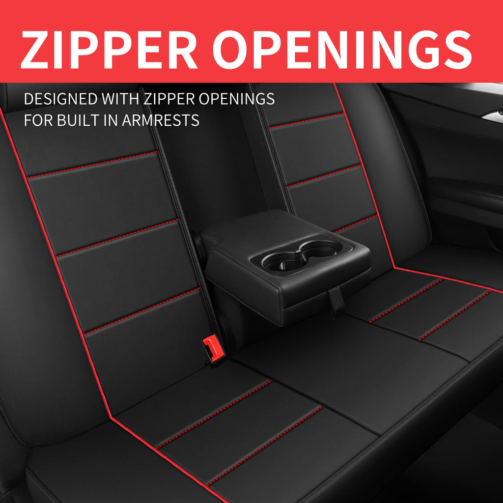 HChengkikz Car Seat Covers, Quilting Leather Seat Covers Full Set, Waterproof Faux Leather Automotive Seat Covers for Cars, Universal Car Seat Protectors Fit for Suvs, Trucks, Airbag Compatible