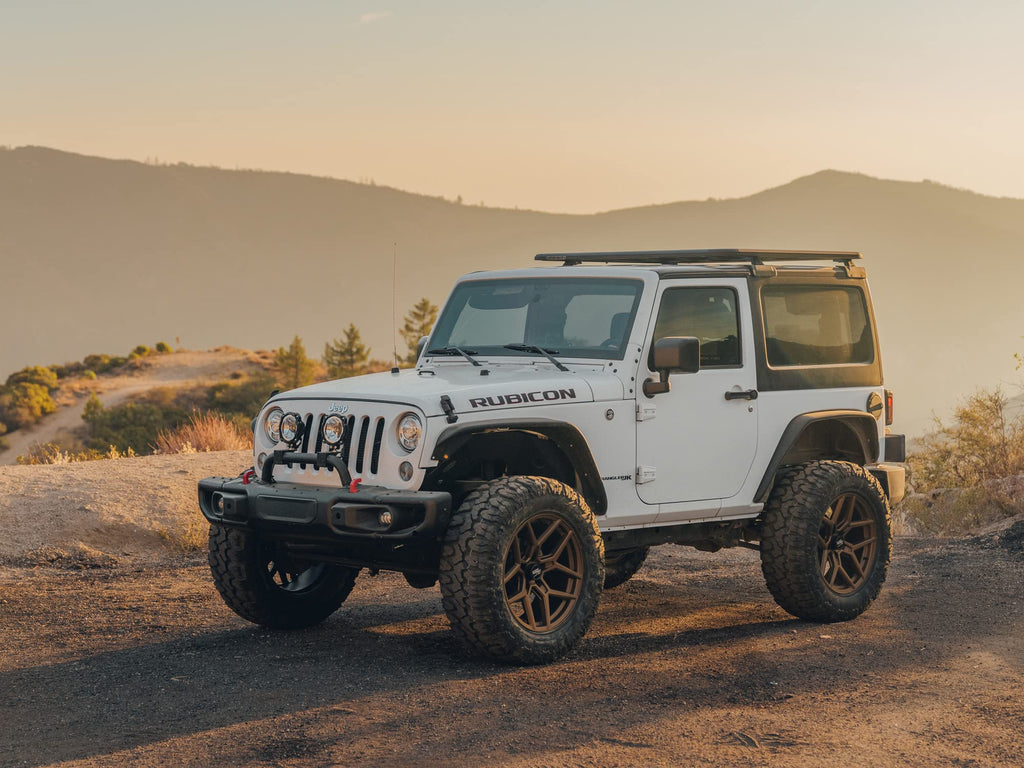 RockTrix RT105 20 inch Wheel Compatible with Jeep Wrangler JK JL 20x9 5x5 Wheels (-12mm Offset, 4.5in Backspace) 5x5 PCD, 71.5mm Bore, Bronze Wheels, Also fits Gladiator JT Rims
