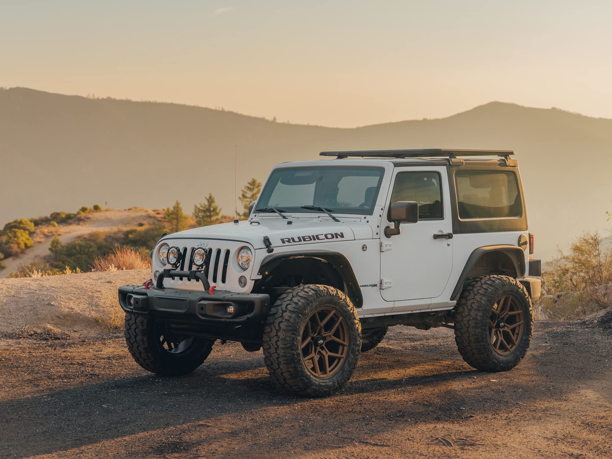 RockTrix RT105 20 inch Wheel Compatible with Jeep Wrangler JK JL 20x9 5x5 Wheels (-12mm Offset, 4.5in Backspace) 5x5 PCD, 71.5mm Bore, Bronze Wheels, Also fits Gladiator JT Rims